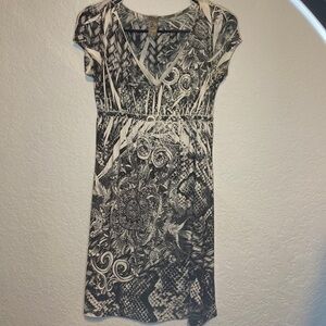 S Twelve polyester, snake  sparkle, sundress, short sleeve V-neck size small